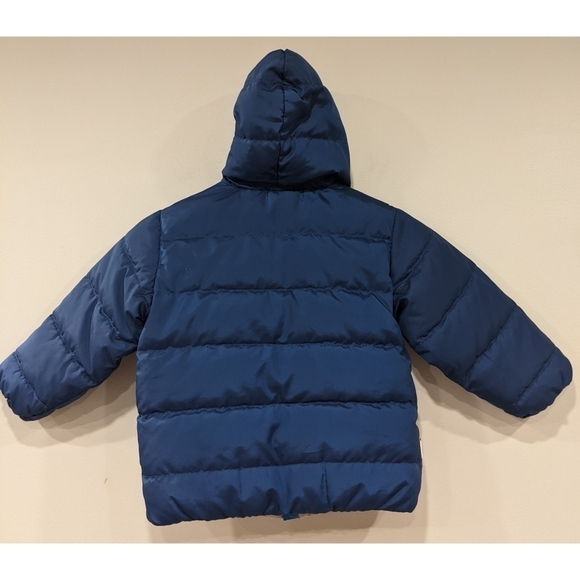 Hanna Andersson Blue Striped Reversible Puffy Coat Size 4 - Picture 3 of 5